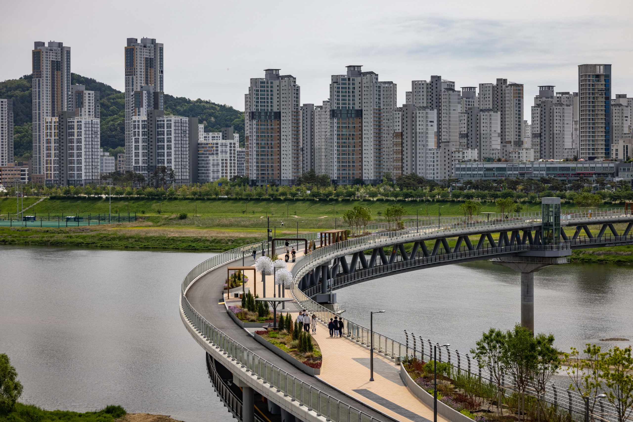 Circular bridge in Sejong, korea